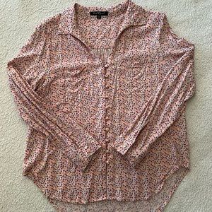 Floral Long Sleeve Blouse Size Medium